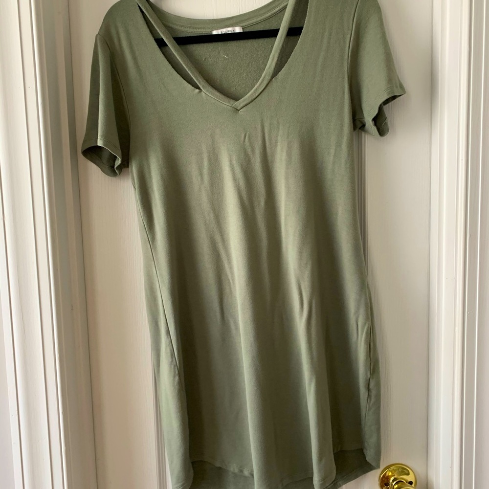 Olive green tshirt dress